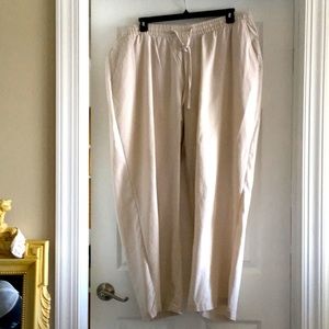 Old Navy Natural Linen / Rayon High Waist Pants, Size 3X